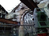 elevation of partially demolished wall East London